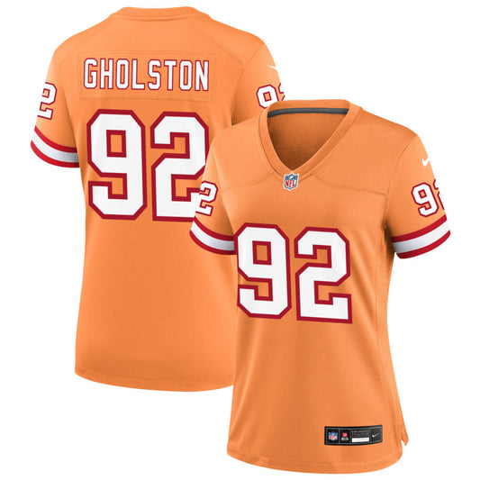 William Gholston Tampa Bay Buccaneers Nike Women's Throwback Game Jersey - Orange