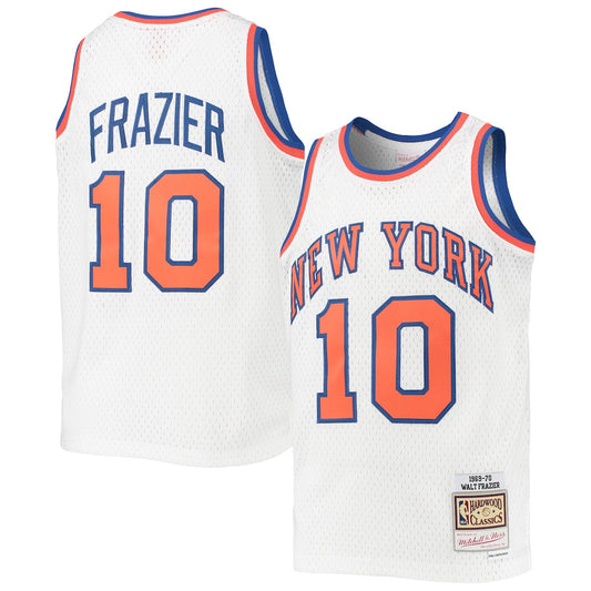 Boys' Grade School Walt Frazier Mitchell & Ness Knicks 2005/06 Hardwood Classics Swingman Jersey - White