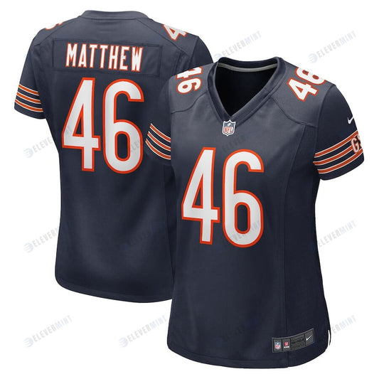 Christian Matthew 46 Chicago Bears Women Game Jersey - Navy