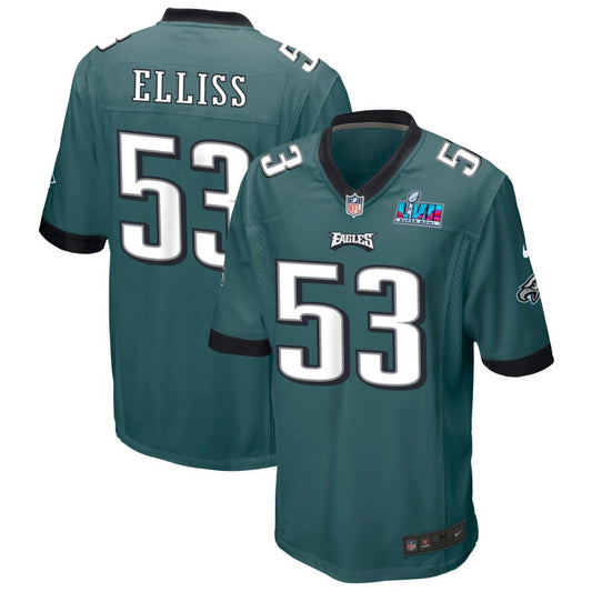 Christian Elliss Philadelphia Eagles Nike Super Bowl LVII Game Jersey - Midnight Green