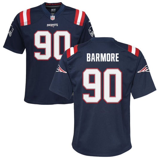 Christian Barmore New England Patriots Nike Youth Game Jersey - Navy